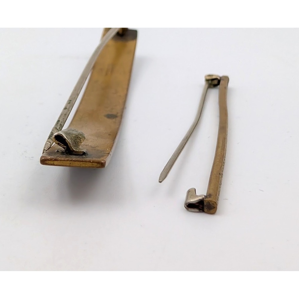 Antique Victorian WEHCO Engraved Monogram and Unbranded Bar Pin Lot Gold Tone - Picture 9 of 12
